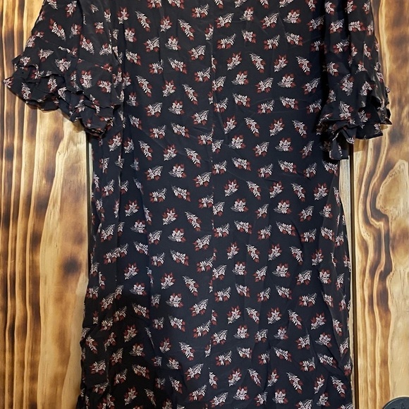 Frame Printed Ruffled High-Low Silk Shirtdress size large - Picture 4 of 7